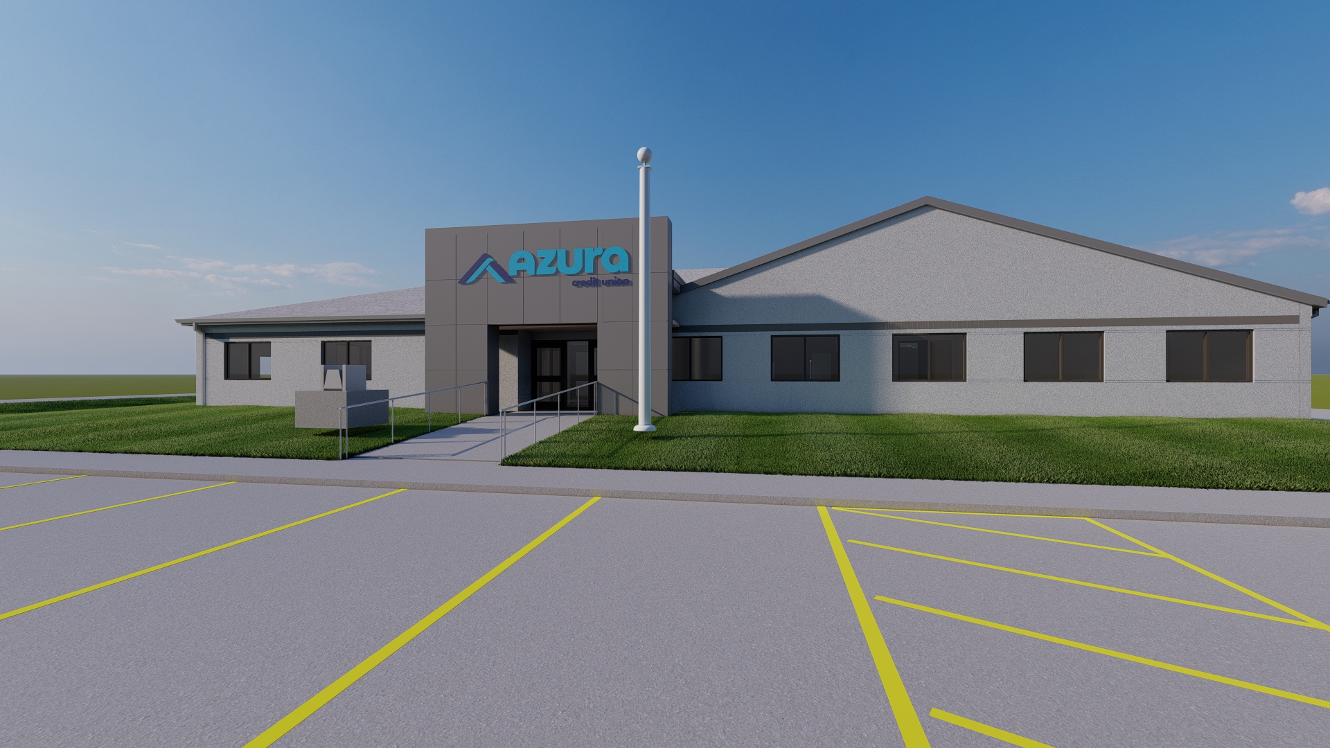 Rendering of exterior of Arrowhead branch